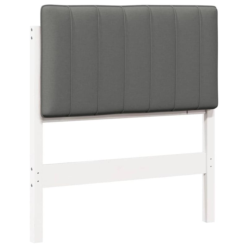 Casa si Gradina - Mobilier - Paturi si accesorii - Accesorii paturi - Tablie de pat tapitata Alb si gri deschis 80 cm Lemn de pin masiv - Infinity.ro