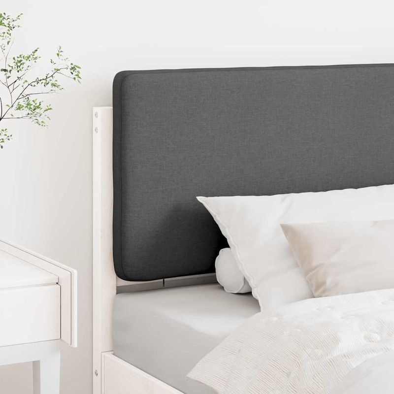 Casa si Gradina - Mobilier - Paturi si accesorii - Accesorii paturi - Tablie de pat tapitata Alb si gri deschis 80 cm Lemn de pin masiv - Infinity.ro