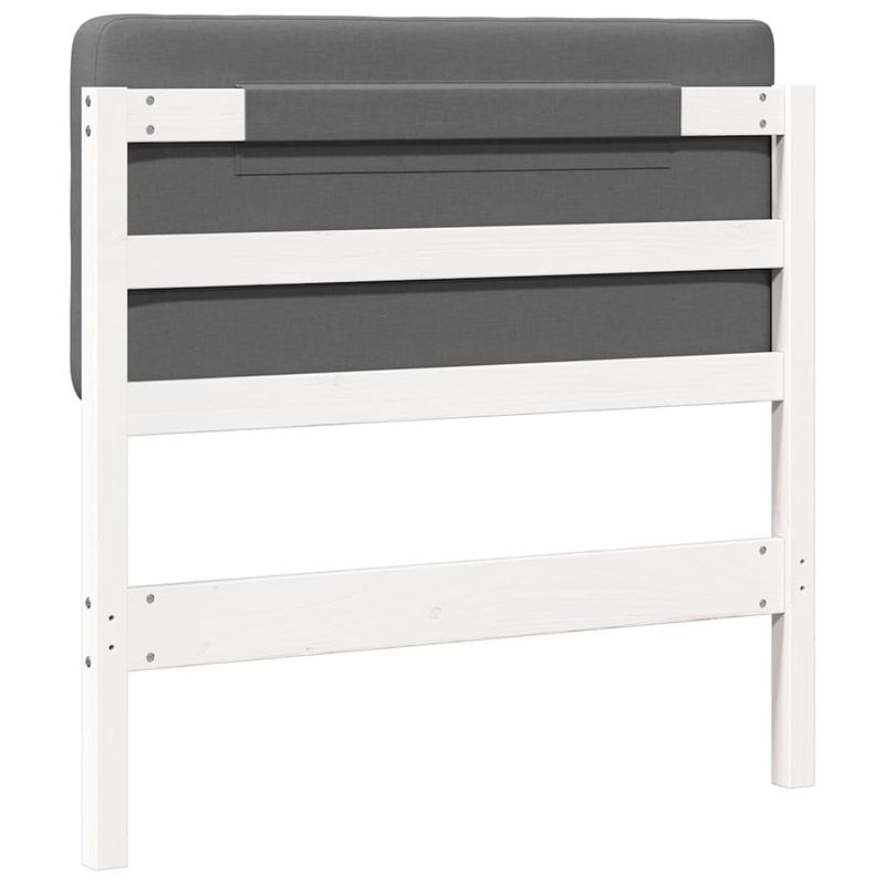 Casa si Gradina - Mobilier - Paturi si accesorii - Accesorii paturi - Tablie de pat tapitata Alb si gri deschis 80 cm Lemn de pin masiv - Infinity.ro