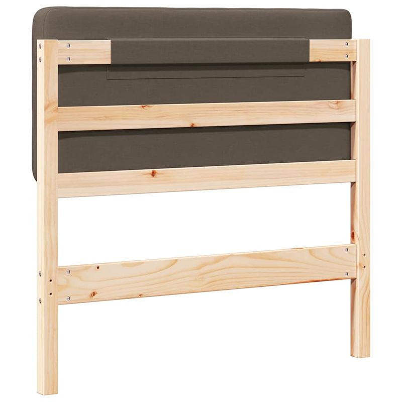Casa si Gradina - Mobilier - Paturi si accesorii - Accesorii paturi - Tablie de pat tapitata Maro si taupe 90 cm Lemn de pin masiv - Infinity.ro