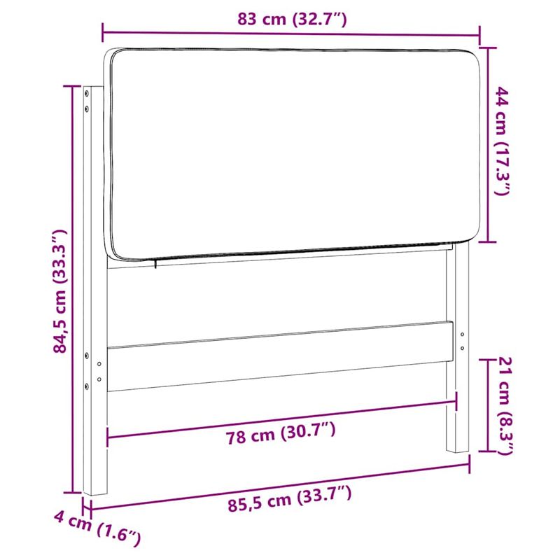 Casa si Gradina - Mobilier - Paturi si accesorii - Accesorii paturi - Tablie de pat tapitata Alb si gri deschis 80 cm Lemn de pin masiv - Infinity.ro