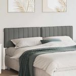 Casa si Gradina - Mobilier - Paturi si accesorii - Accesorii paturi - Tablie de pat tapitata Alb si gri deschis 200 cm Lemn de pin masiv - Infinity.ro