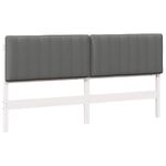 Casa si Gradina - Mobilier - Paturi si accesorii - Accesorii paturi - Tablie de pat tapitata Alb si gri deschis 200 cm Lemn de pin masiv - Infinity.ro