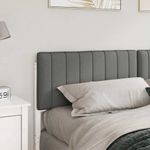 Casa si Gradina - Mobilier - Paturi si accesorii - Accesorii paturi - Tablie de pat tapitata Alb si gri deschis 200 cm Lemn de pin masiv - Infinity.ro