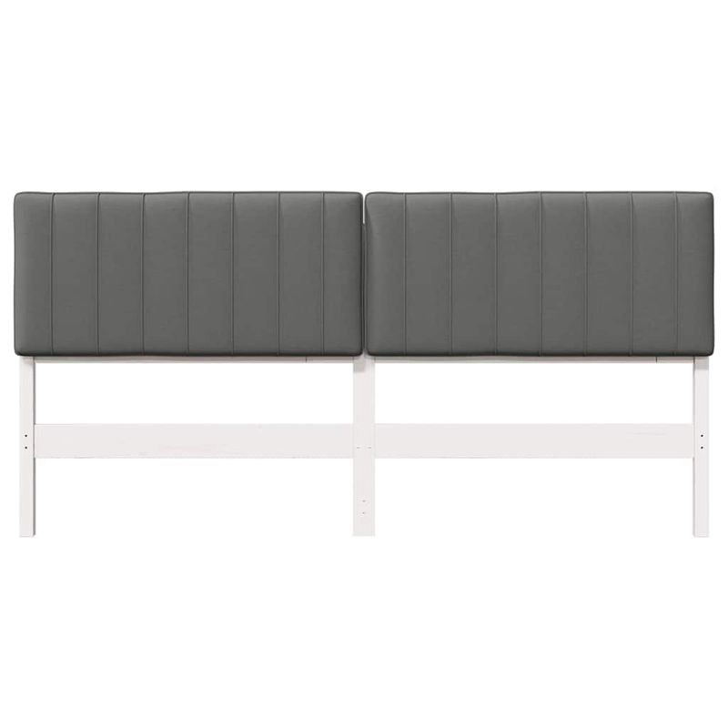 Casa si Gradina - Mobilier - Paturi si accesorii - Accesorii paturi - Tablie de pat tapitata Alb si gri deschis 200 cm Lemn de pin masiv - Infinity.ro