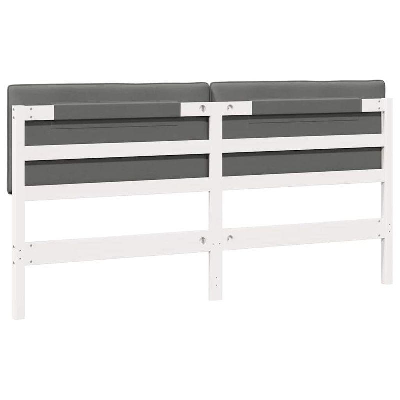 Casa si Gradina - Mobilier - Paturi si accesorii - Accesorii paturi - Tablie de pat tapitata Alb si gri deschis 200 cm Lemn de pin masiv - Infinity.ro