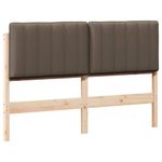 Casa si Gradina - Mobilier - Paturi si accesorii - Accesorii paturi - Tablie de pat tapitata Maro si taupe 140 cm Lemn de pin masiv - Infinity.ro