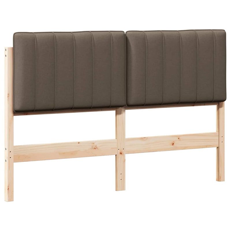 Casa si Gradina - Mobilier - Paturi si accesorii - Accesorii paturi - Tablie de pat tapitata Maro si taupe 140 cm Lemn de pin masiv - Infinity.ro