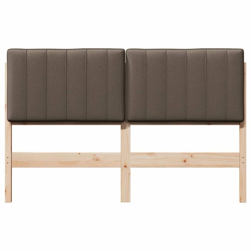 Casa si Gradina - Mobilier - Paturi si accesorii - Accesorii paturi - Tablie de pat tapitata Maro si taupe 140 cm Lemn de pin masiv - Infinity.ro