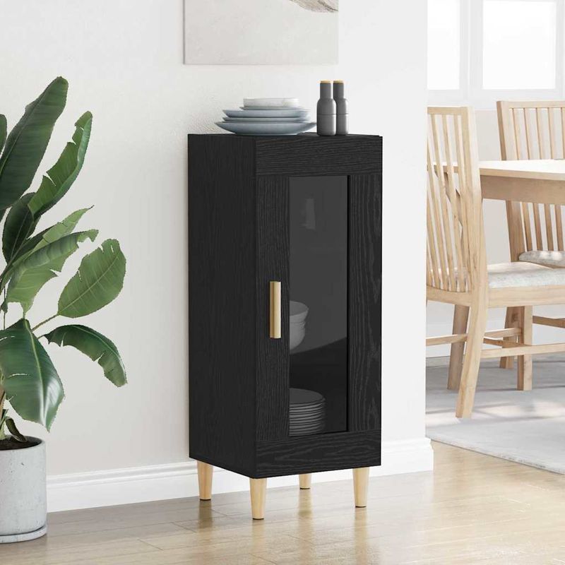 Casa si Gradina - Mobilier - Comode si corpuri - Comode - Stejar negru 34.5 x 32.5 x 90 cm Lemn compozit - Infinity.ro