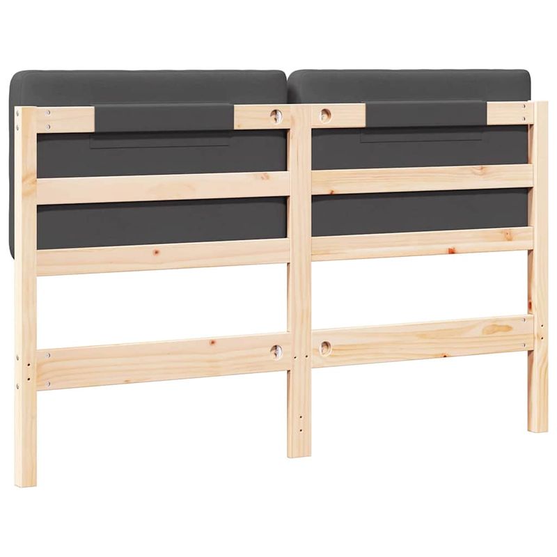 Casa si Gradina - Mobilier - Paturi si accesorii - Accesorii paturi - Tablie de pat tapitata Maro si gri inchis 120 cm Lemn de pin masiv - Infinity.ro