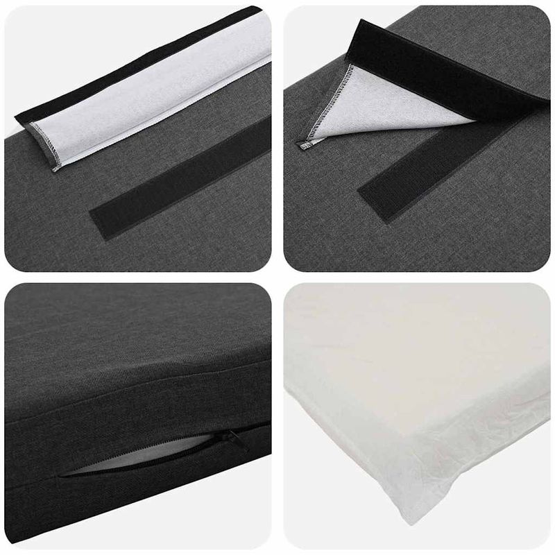 Casa si Gradina - Mobilier - Paturi si accesorii - Accesorii paturi - Tablie de pat tapitata Maro si gri inchis 120 cm Lemn de pin masiv - Infinity.ro