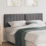 Casa si Gradina - Mobilier - Paturi si accesorii - Accesorii paturi - Tablie de pat tapitata Maro si gri inchis 160 cm Lemn de pin masiv - Infinity.ro