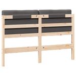 Casa si Gradina - Mobilier - Paturi si accesorii - Accesorii paturi - Tablie de pat tapitata Maro si gri inchis 160 cm Lemn de pin masiv - Infinity.ro