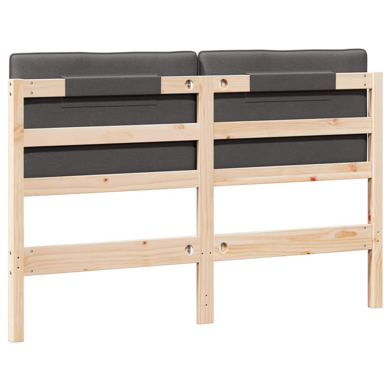 Casa si Gradina - Mobilier - Paturi si accesorii - Accesorii paturi - Tablie de pat tapitata Maro si gri inchis 160 cm Lemn de pin masiv - Infinity.ro