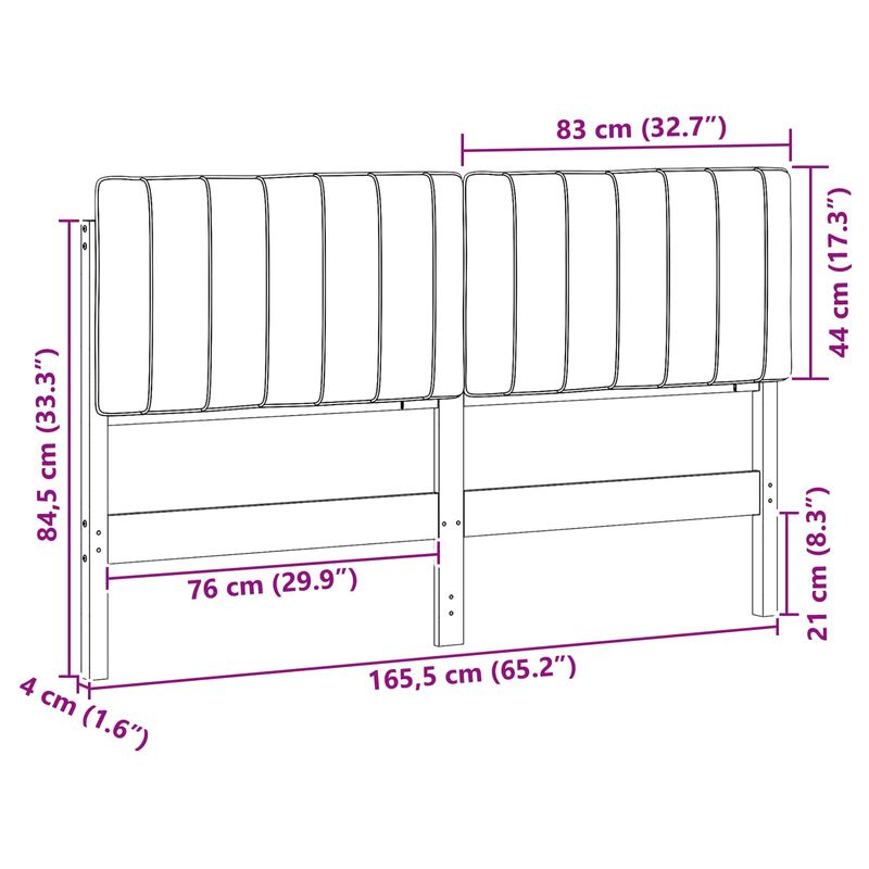 Casa si Gradina - Mobilier - Paturi si accesorii - Accesorii paturi - Tablie de pat tapitata Maro si gri inchis 160 cm Lemn de pin masiv - Infinity.ro