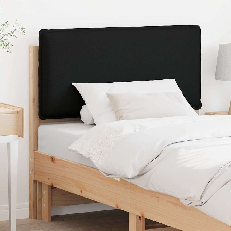 Casa si Gradina - Mobilier - Paturi si accesorii - Accesorii paturi - Tablie de pat tapitata Natural si Negru 100 cm Lemn de pin masiv - Infinity.ro