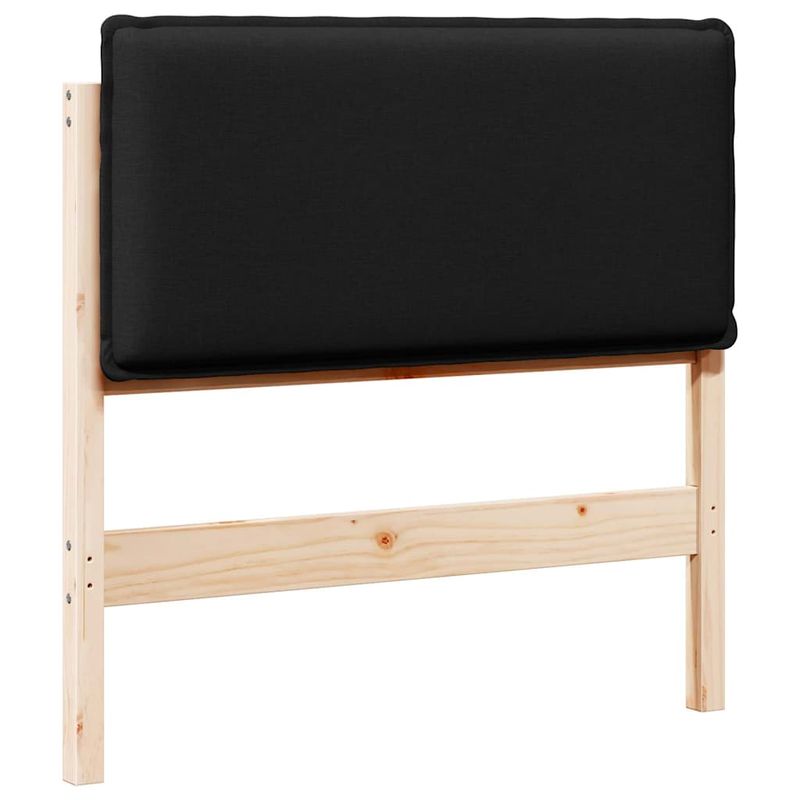 Casa si Gradina - Mobilier - Paturi si accesorii - Accesorii paturi - Tablie de pat tapitata Natural si Negru 100 cm Lemn de pin masiv - Infinity.ro