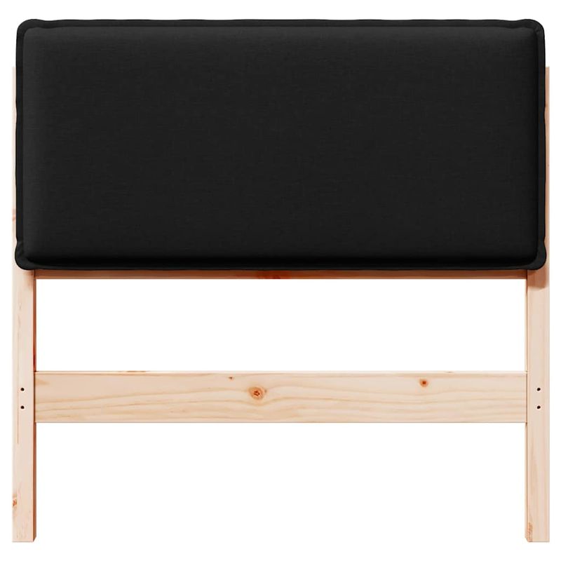 Casa si Gradina - Mobilier - Paturi si accesorii - Accesorii paturi - Tablie de pat tapitata Natural si Negru 100 cm Lemn de pin masiv - Infinity.ro