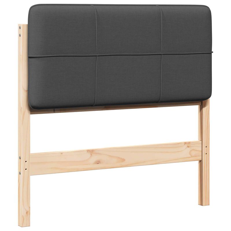 Casa si Gradina - Mobilier - Paturi si accesorii - Accesorii paturi - Tablie de pat tapitata Maro si gri inchis 90 cm Lemn de pin masiv - Infinity.ro