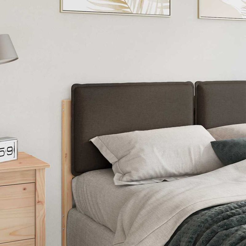 Casa si Gradina - Mobilier - Paturi si accesorii - Accesorii paturi - Tablie de pat tapitata Gri natural si deschis 160 cm Lemn de pin masiv - Infinity.ro