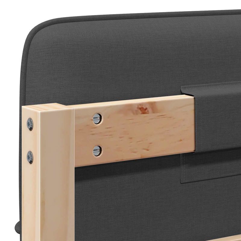 Casa si Gradina - Mobilier - Paturi si accesorii - Accesorii paturi - Tablie de pat tapitata Maro si gri inchis 90 cm Lemn de pin masiv - Infinity.ro