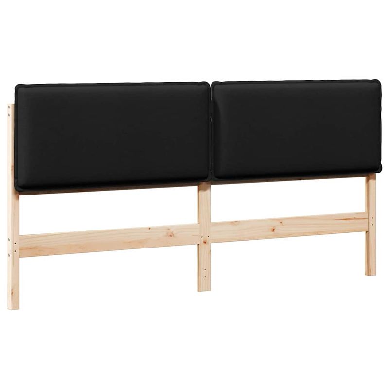 Casa si Gradina - Mobilier - Paturi si accesorii - Accesorii paturi - Tablie de pat tapitata Natural si Negru 200 cm Lemn de pin masiv - Infinity.ro