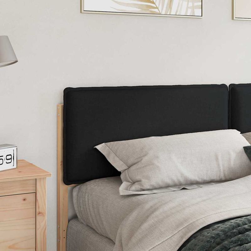 Casa si Gradina - Mobilier - Paturi si accesorii - Accesorii paturi - Tablie de pat tapitata Natural si Negru 200 cm Lemn de pin masiv - Infinity.ro