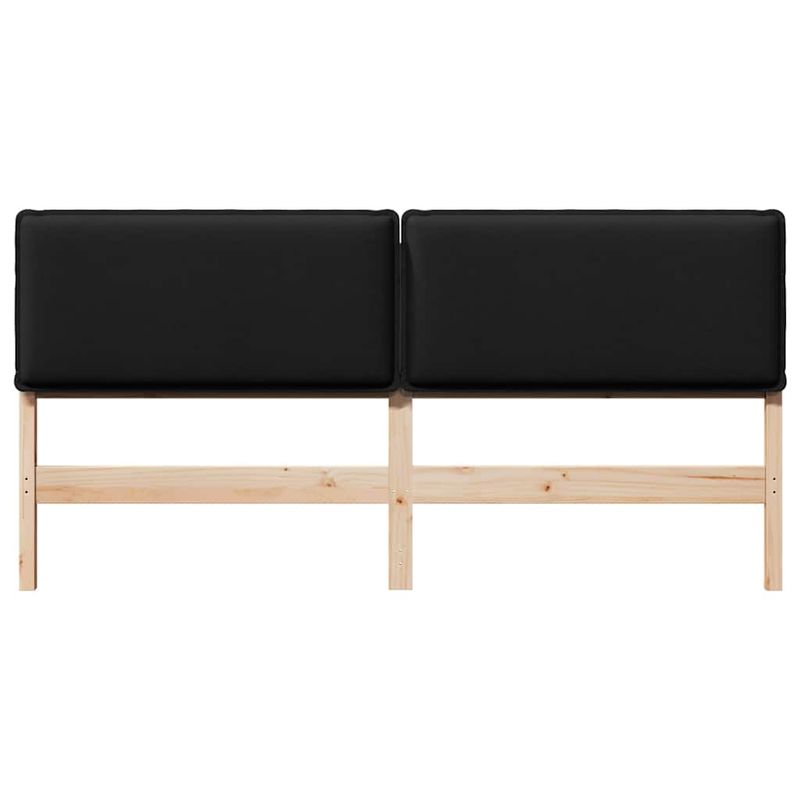 Casa si Gradina - Mobilier - Paturi si accesorii - Accesorii paturi - Tablie de pat tapitata Natural si Negru 200 cm Lemn de pin masiv - Infinity.ro