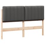Casa si Gradina - Mobilier - Paturi si accesorii - Accesorii paturi - Tablie de pat tapitata Maro si gri inchis 140 cm Lemn de pin masiv - Infinity.ro