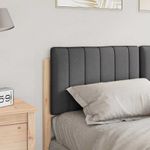 Casa si Gradina - Mobilier - Paturi si accesorii - Accesorii paturi - Tablie de pat tapitata Maro si gri inchis 140 cm Lemn de pin masiv - Infinity.ro