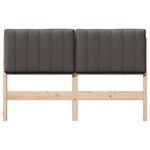 Casa si Gradina - Mobilier - Paturi si accesorii - Accesorii paturi - Tablie de pat tapitata Maro si gri inchis 140 cm Lemn de pin masiv - Infinity.ro