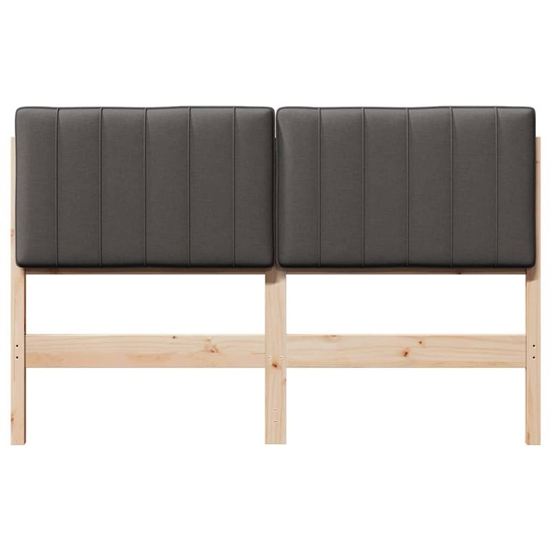 Casa si Gradina - Mobilier - Paturi si accesorii - Accesorii paturi - Tablie de pat tapitata Maro si gri inchis 140 cm Lemn de pin masiv - Infinity.ro