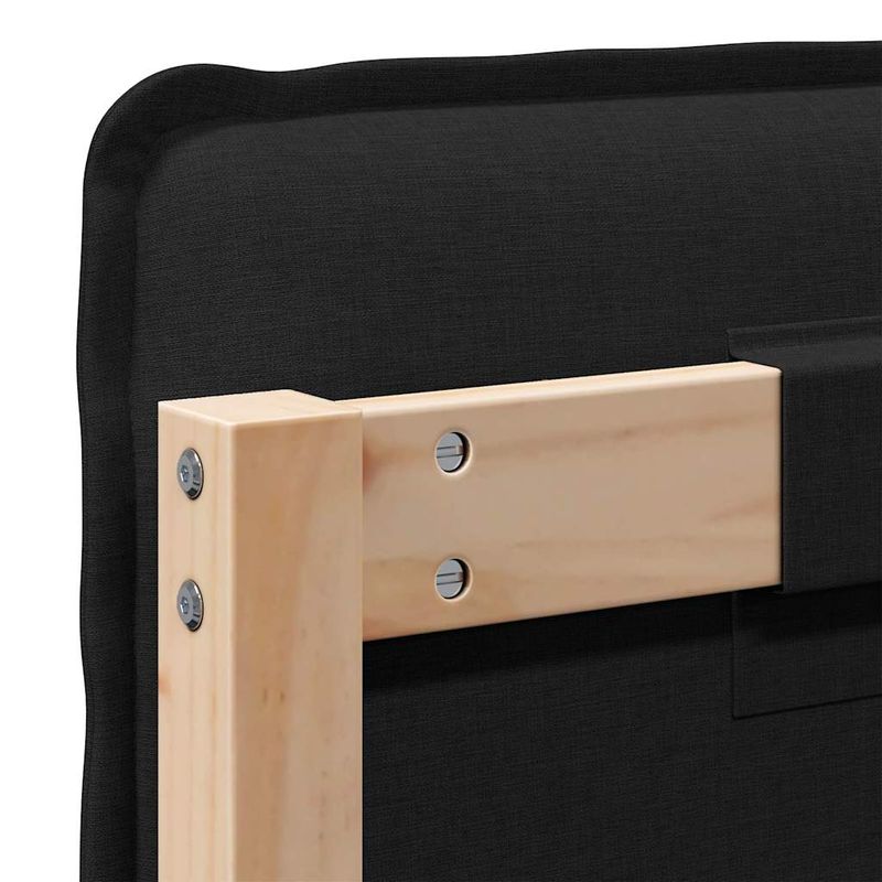 Casa si Gradina - Mobilier - Paturi si accesorii - Accesorii paturi - Tablie de pat tapitata Natural si Negru 200 cm Lemn de pin masiv - Infinity.ro