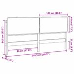 Casa si Gradina - Mobilier - Paturi si accesorii - Accesorii paturi - Tablie de pat tapitata Natural si Negru 200 cm Lemn de pin masiv - Infinity.ro