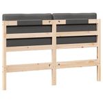 Casa si Gradina - Mobilier - Paturi si accesorii - Accesorii paturi - Tablie de pat tapitata Maro si gri inchis 140 cm Lemn de pin masiv - Infinity.ro