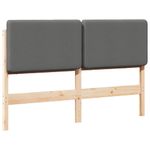 Casa si Gradina - Mobilier - Paturi si accesorii - Accesorii paturi - Tablie de pat tapitata Maro si gri deschis 140 cm Lemn de pin masiv - Infinity.ro