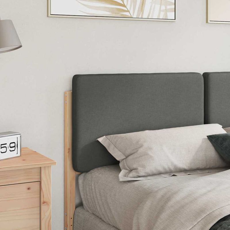Casa si Gradina - Mobilier - Paturi si accesorii - Accesorii paturi - Tablie de pat tapitata Maro si gri deschis 140 cm Lemn de pin masiv - Infinity.ro