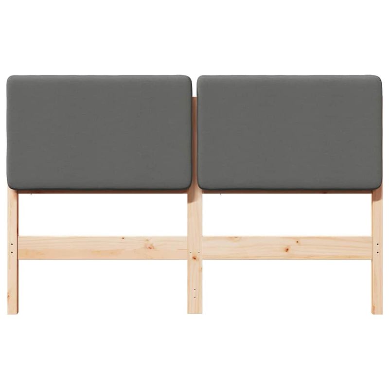 Casa si Gradina - Mobilier - Paturi si accesorii - Accesorii paturi - Tablie de pat tapitata Maro si gri deschis 140 cm Lemn de pin masiv - Infinity.ro
