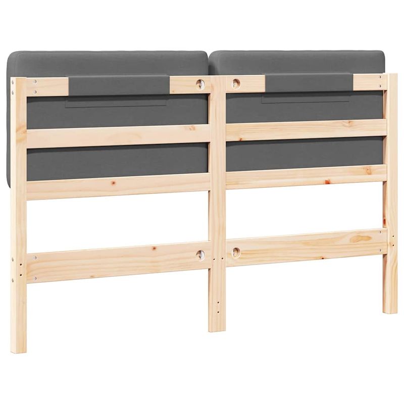 Casa si Gradina - Mobilier - Paturi si accesorii - Accesorii paturi - Tablie de pat tapitata Maro si gri deschis 140 cm Lemn de pin masiv - Infinity.ro
