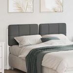 Casa si Gradina - Mobilier - Paturi si accesorii - Accesorii paturi - Tablie de pat tapitata Alb si gri deschis 140 cm Lemn de pin masiv - Infinity.ro