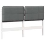 Casa si Gradina - Mobilier - Paturi si accesorii - Accesorii paturi - Tablie de pat tapitata Alb si gri deschis 140 cm Lemn de pin masiv - Infinity.ro