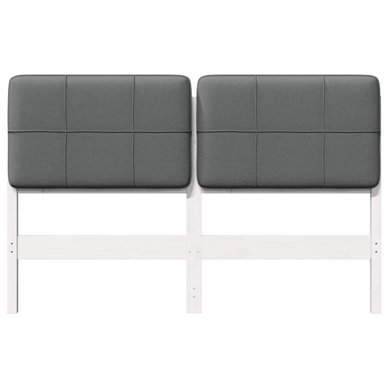 Casa si Gradina - Mobilier - Paturi si accesorii - Accesorii paturi - Tablie de pat tapitata Alb si gri deschis 140 cm Lemn de pin masiv - Infinity.ro