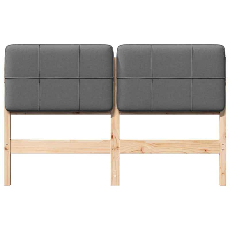 Casa si Gradina - Mobilier - Paturi si accesorii - Accesorii paturi - Tablie de pat tapitata Maro si gri deschis 135 cm Lemn de pin masiv - Infinity.ro