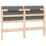 Casa si Gradina - Mobilier - Paturi si accesorii - Accesorii paturi - Tablie de pat tapitata Maro si gri deschis 135 cm Lemn de pin masiv - Infinity.ro