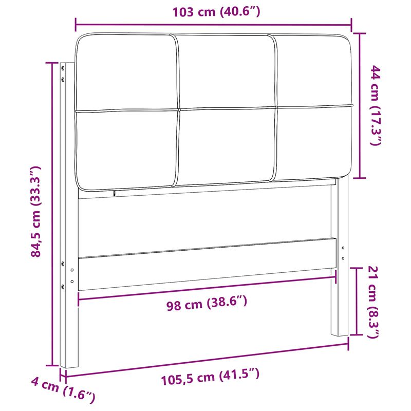 Casa si Gradina - Mobilier - Paturi si accesorii - Accesorii paturi - Tablie de pat tapitata Maro si gri inchis 100 cm Lemn de pin masiv - Infinity.ro