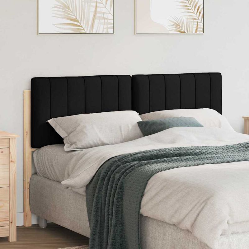 Casa si Gradina - Mobilier - Paturi si accesorii - Accesorii paturi - Tablie de pat tapitata Maro si negru 135 cm Lemn de pin masiv - Infinity.ro