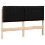 Casa si Gradina - Mobilier - Paturi si accesorii - Accesorii paturi - Tablie de pat tapitata Maro si negru 135 cm Lemn de pin masiv - Infinity.ro