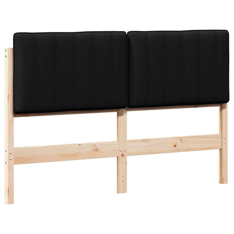 Casa si Gradina - Mobilier - Paturi si accesorii - Accesorii paturi - Tablie de pat tapitata Maro si negru 135 cm Lemn de pin masiv - Infinity.ro