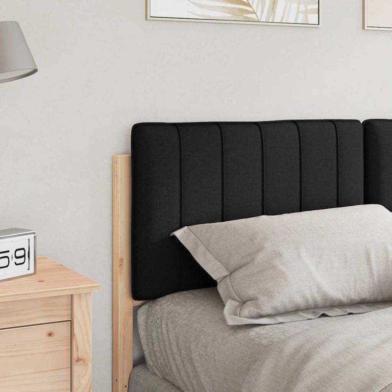 Casa si Gradina - Mobilier - Paturi si accesorii - Accesorii paturi - Tablie de pat tapitata Maro si negru 135 cm Lemn de pin masiv - Infinity.ro
